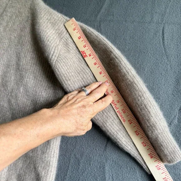 Jenni Kayne Cashmere Cocoon Cropped Cardigan Sweater Women's 2XL Beige